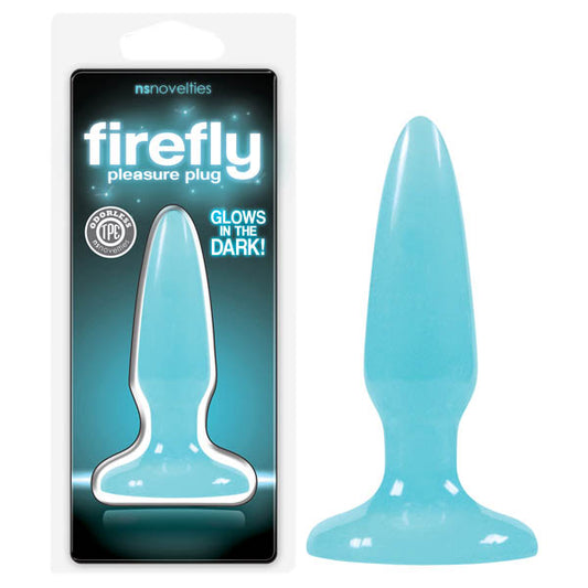 Firefly Pleasure Plug Glow In The Dark Blue 8.1 Cm (3.2'') Mini Butt Plug