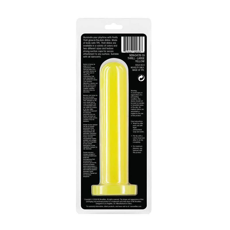 Firefly Thrill Yellow Large Glow In Dark Yellow 19.3 Cm Large Dildo