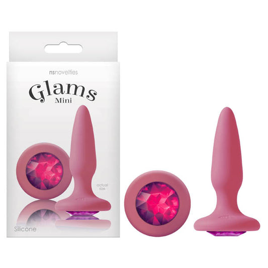 Glams Mini Pink 8.4 Cm (3.3'') Butt Plug With Sparkling Gem