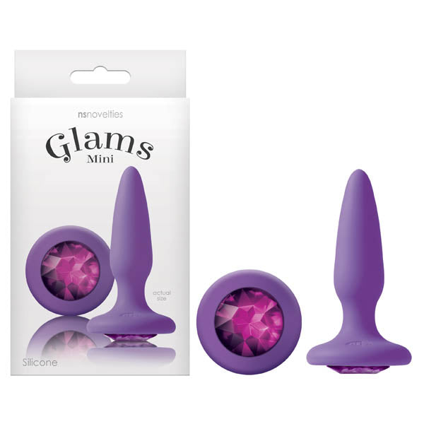 Glams Mini Purple 8.4 Cm (3.3'') Butt Plug With Sparkling Gem