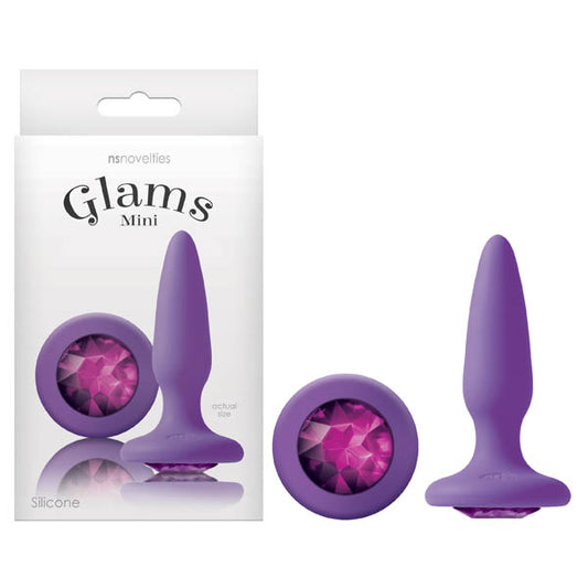 Glams Mini Purple 8.4 Cm (3.3'') Butt Plug With Sparkling Gem