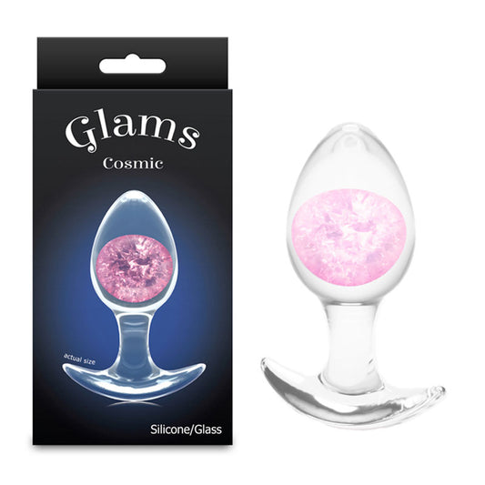 Glams Cosmic Medium Pink Clear/Pink 9.5 Cm Small Butt Plug