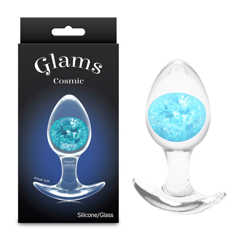 Glams Cosmic Medium Blue Clear/Blue 9.5 Cm Small Butt Plug