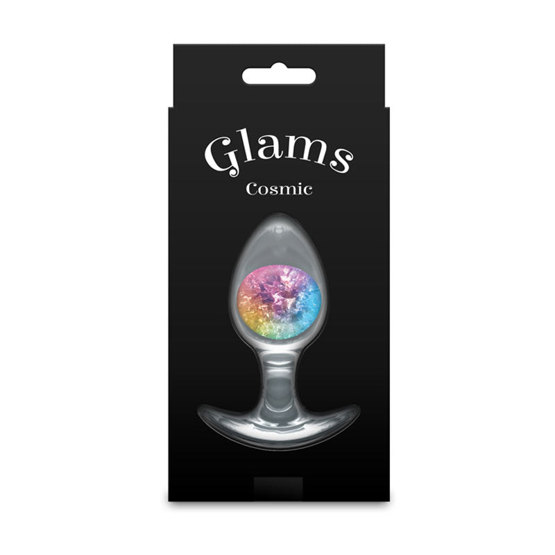 Glams Cosmic Medium Rainbow Clear/Rainbow 9.5 Cm Small Butt Plug