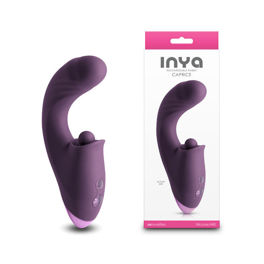 Inya Caprice Purple Purple 17.7 Cm Usb Rechargeable Vibrator With Clitoral Thumper