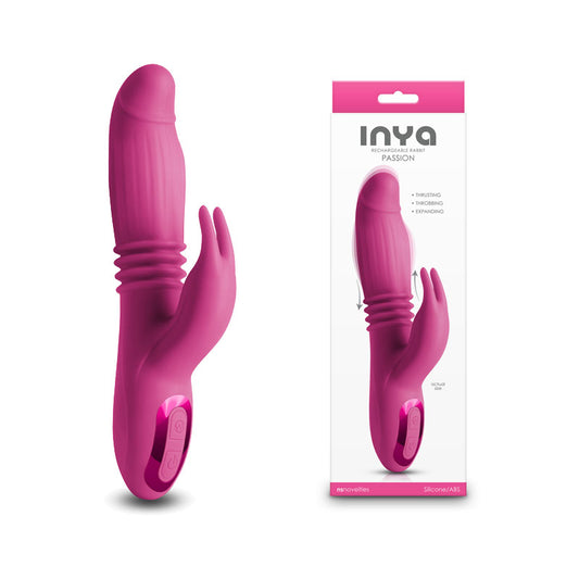 Inya Passion Pink Pink 22.2 Cm Usb Rechargeable Thrusting Rabbit Vibrator