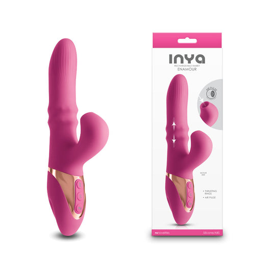 Inya Enamour Pink Pink 31.5 Cm Usb Rechargeable Vibrator With Air Pulse