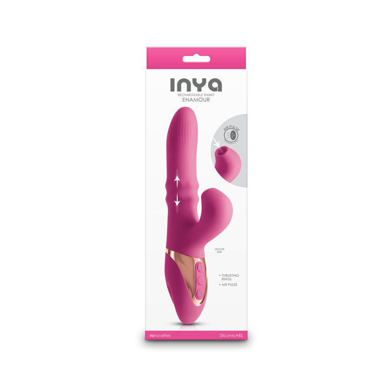 Inya Enamour Pink Pink 31.5 Cm Usb Rechargeable Vibrator With Air Pulse