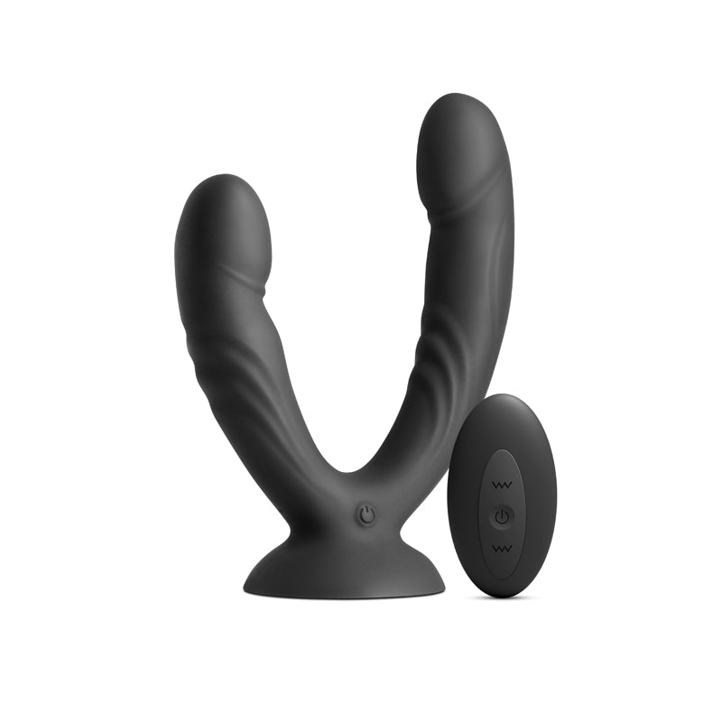 Inya Duet Black Black Usb Rechargeable Vibrating Double Dildo With Wireless Remote