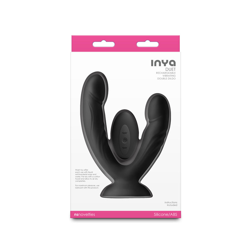 Inya Duet Black Black Usb Rechargeable Vibrating Double Dildo With Wireless Remote
