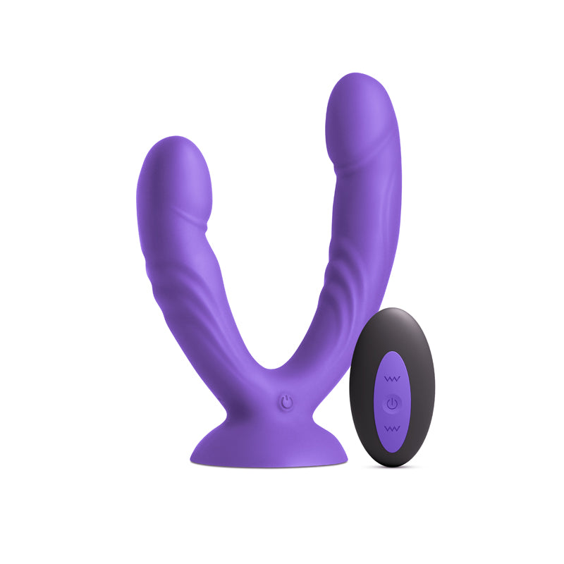Inya Duet Purple Purple Usb Rechargeable Vibrating Double Dildo With Wireless Remote