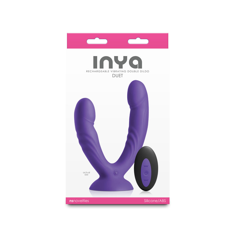 Inya Duet Purple Purple Usb Rechargeable Vibrating Double Dildo With Wireless Remote