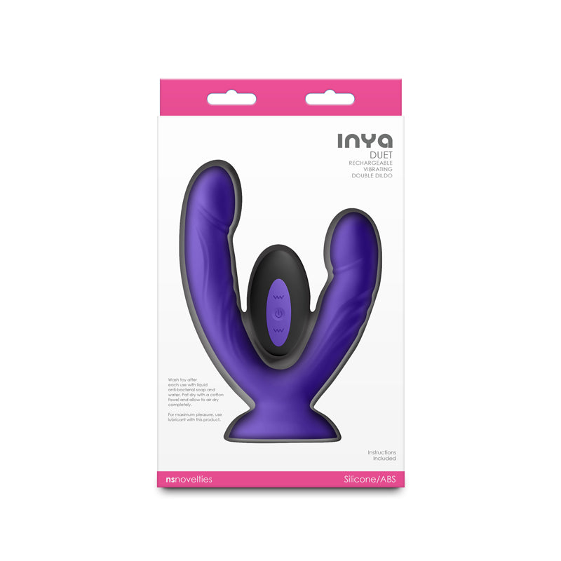 Inya Duet Purple Purple Usb Rechargeable Vibrating Double Dildo With Wireless Remote