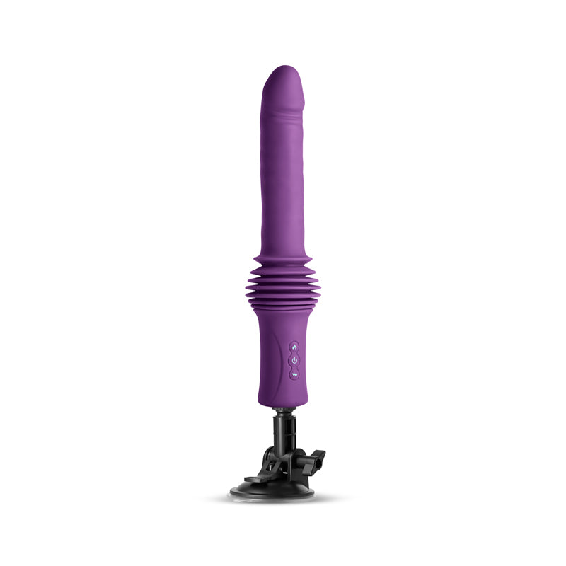 Inya Super Stroker Purple Purple 36.8 Cm Usb Rechargeable Thrusting Vibrator With Remote Control & Stand