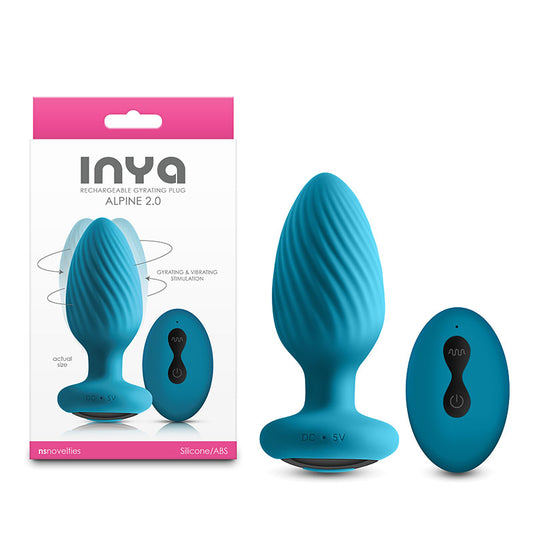 Inya Alpine 2.0 Teal Teal 10.7 Cm Usb Rechargeable Butt Plug With Wireless Remote