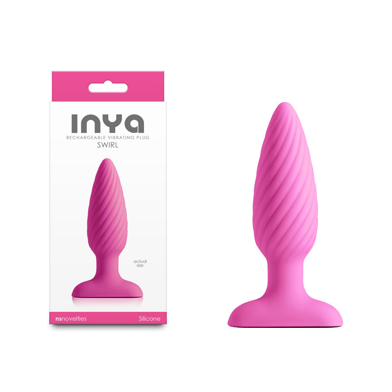 Inya Swirl Pink Pink 10.7 Cm Usb Rechargeable Vibrating Butt Plug
