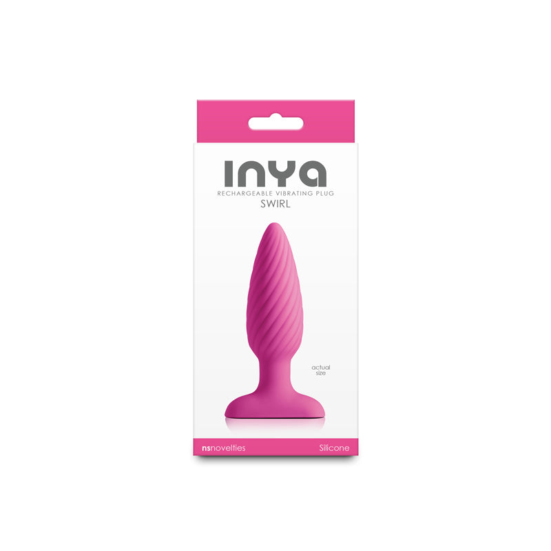 Inya Swirl Pink Pink 10.7 Cm Usb Rechargeable Vibrating Butt Plug