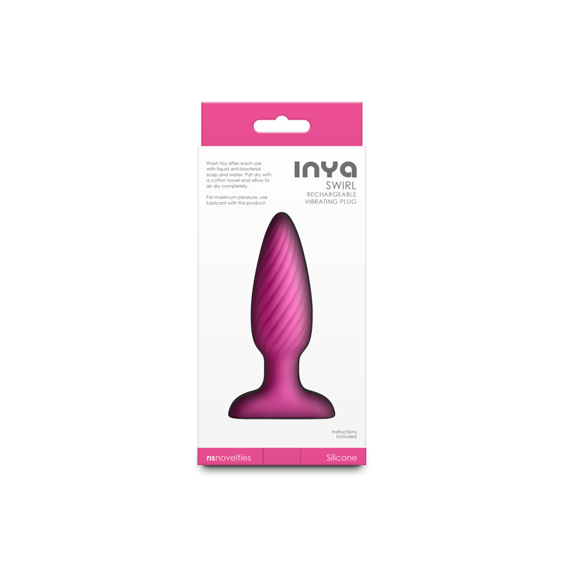 Inya Swirl Pink Pink 10.7 Cm Usb Rechargeable Vibrating Butt Plug