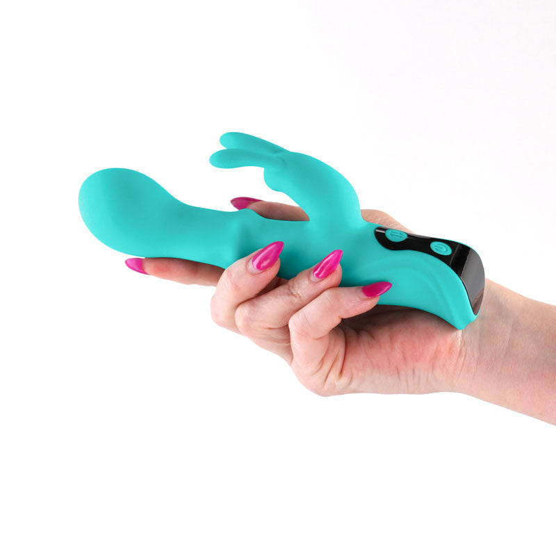 Inya Cyberluxe Aqua Aqua 18 Cm Usb Rechargeable Rabbit Vibrator With Sliding Ring Shaft