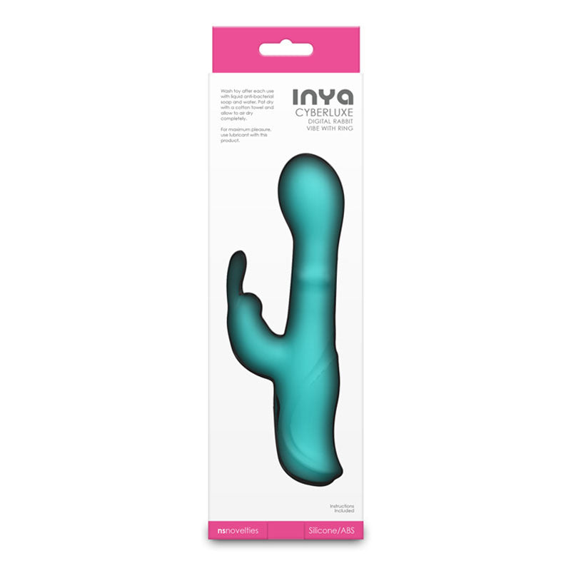 Inya Cyberluxe Aqua Aqua 18 Cm Usb Rechargeable Rabbit Vibrator With Sliding Ring Shaft