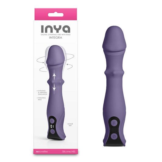 Inya Integra Gray Grey 18.2 Cm Usb Rechargeable Vibrator With Sliding Ring Shaft