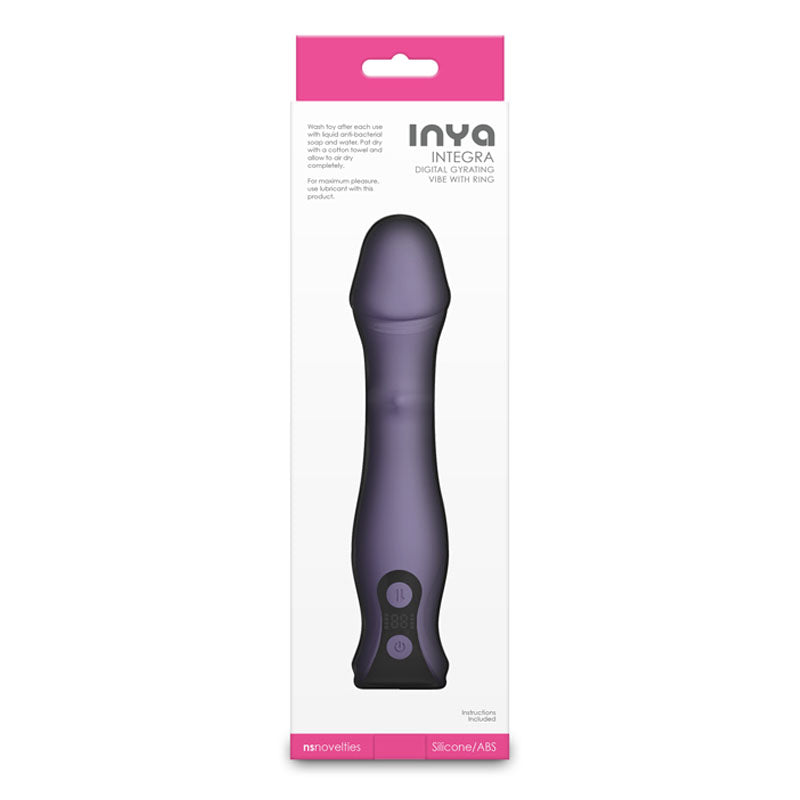 Inya Integra Gray Grey 18.2 Cm Usb Rechargeable Vibrator With Sliding Ring Shaft