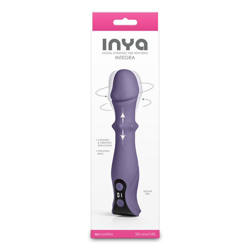 Inya Integra Gray Grey 18.2 Cm Usb Rechargeable Vibrator With Sliding Ring Shaft