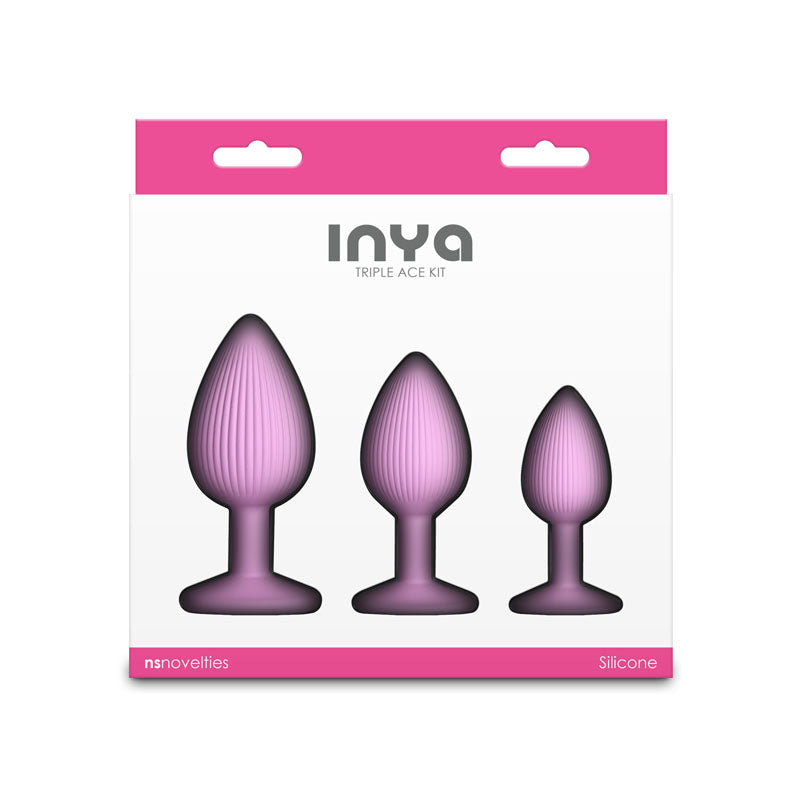 Inya Triple Ace Kit Blush Pink Butt Plugs Set Of 3 Sizes