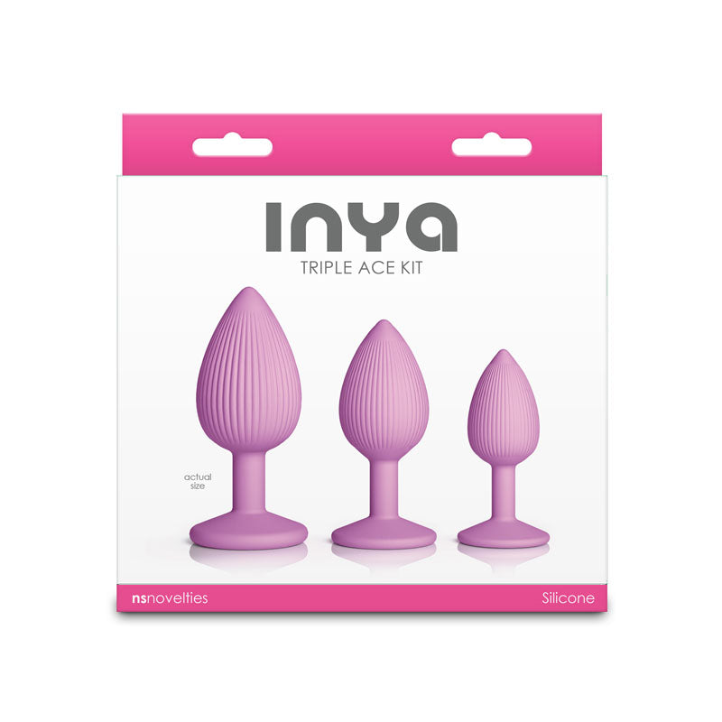 Inya Triple Ace Kit Blush Pink Butt Plugs Set Of 3 Sizes