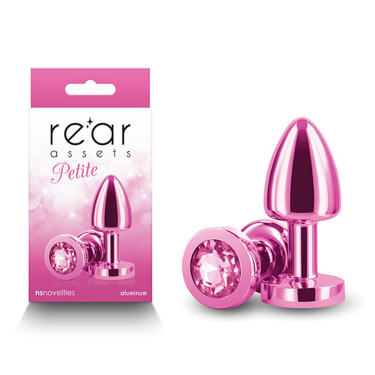 Rear Assets Petite Pink Pink 6 Cm Metal Butt Plug With Pink Round Gem Base