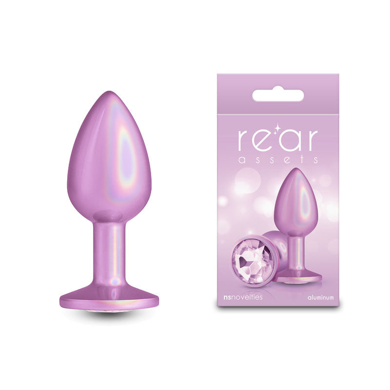 Rear Assets Iridescent Small Pink Iridescent Pink 7.1 Cm Small Butt Plug