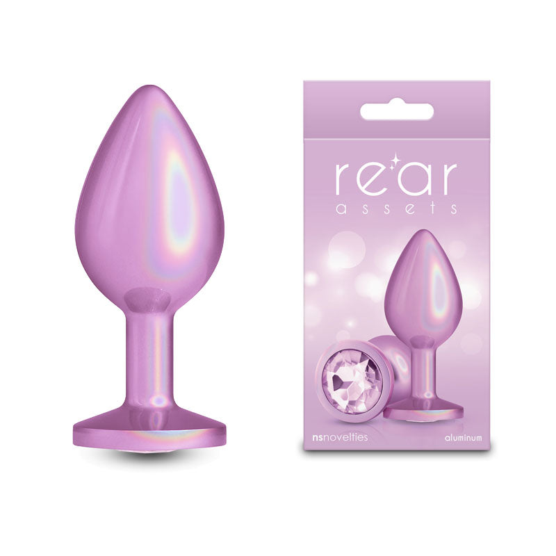 Rear Assets Iridescent Medium Pink Iridescent Pink 8.2 Cm Medium Butt Plug