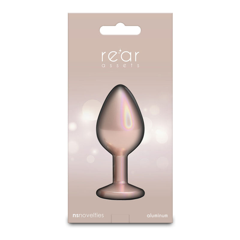 Rear Assets Iridescent Medium Champagne Iridescent Champagne 8.2 Cm Medium Butt Plug