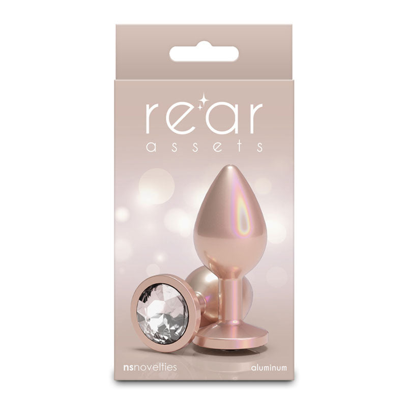 Rear Assets Iridescent Medium Champagne Iridescent Champagne 8.2 Cm Medium Butt Plug