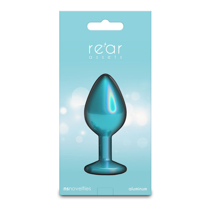 Rear Assets Iridescent Medium Teal Iridescent Teal 8.2 Cm Medium Butt Plug