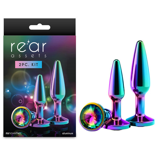 Rear Assets Tapered Trainer Kit Multicolour Multicoloured Metal Butt Plugs Set Of 2 Sizes
