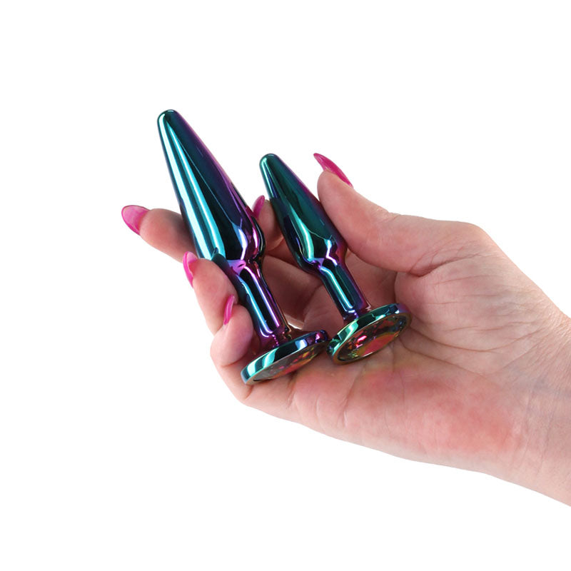 Rear Assets Tapered Trainer Kit Multicolour Multicoloured Metal Butt Plugs Set Of 2 Sizes