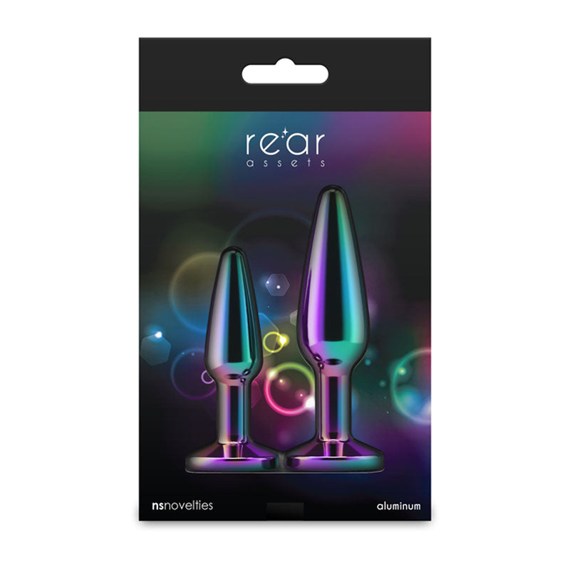 Rear Assets Tapered Trainer Kit Multicolour Multicoloured Metal Butt Plugs Set Of 2 Sizes