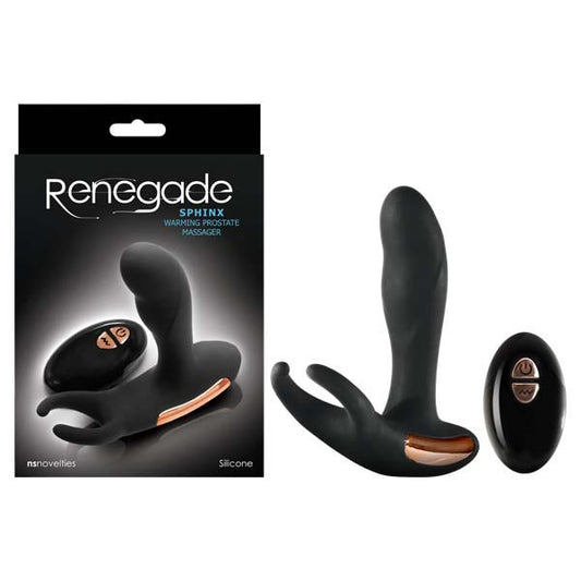 Renegade Sphinx Black 13 Cm (5.1'') Usb Rechargeable Warming Prostate Massager With Wireless Remote