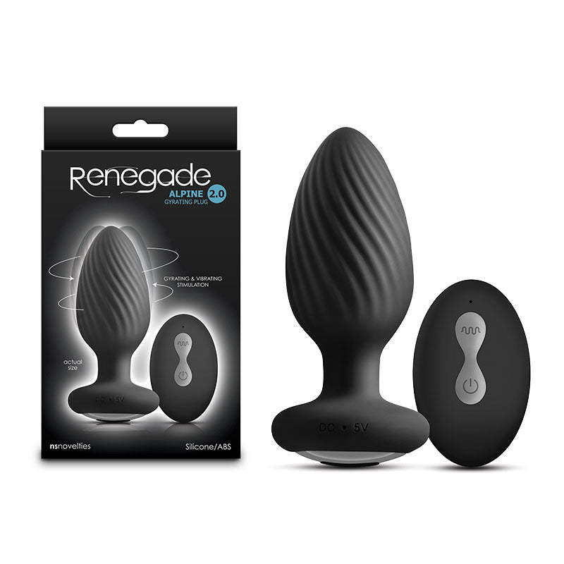 Renegade Alpine 2.0 Black 10.7 Cm Usb Rechargeable Gyrating Anal Plug With Remote