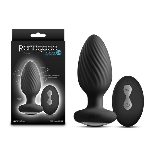 Renegade Alpine 2.0 Black 10.7 Cm Usb Rechargeable Gyrating Anal Plug With Remote