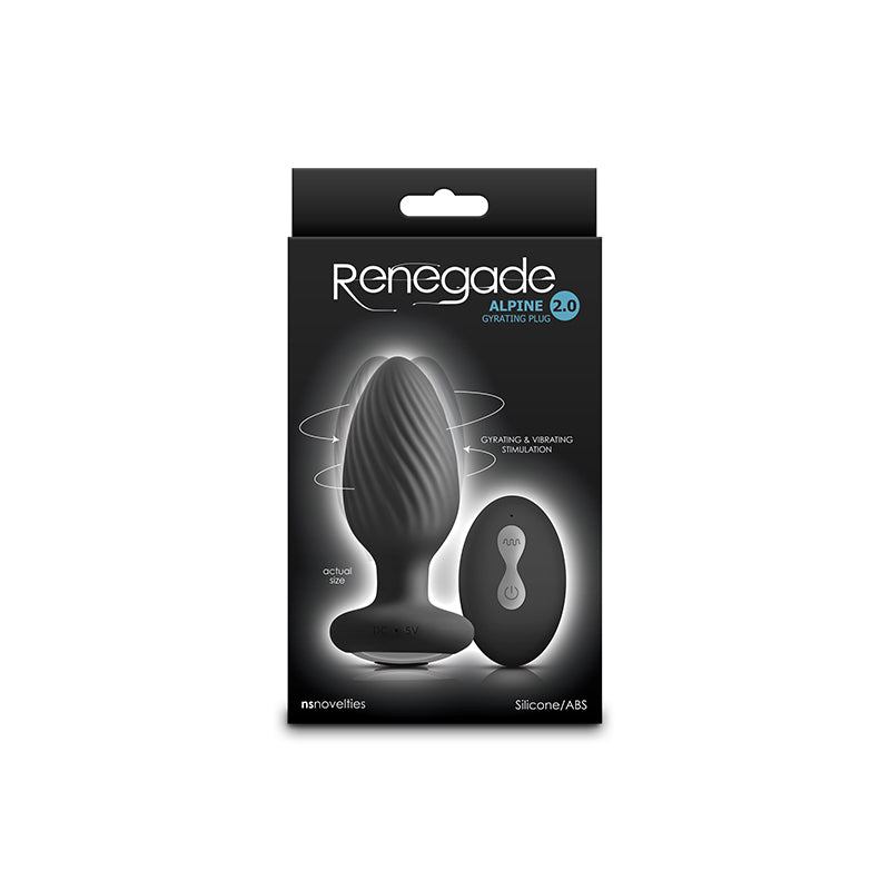 Renegade Alpine 2.0 Black 10.7 Cm Usb Rechargeable Gyrating Anal Plug With Remote
