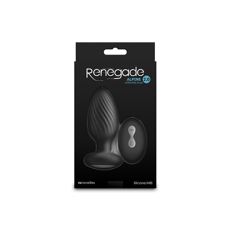 Renegade Alpine 2.0 Black 10.7 Cm Usb Rechargeable Gyrating Anal Plug With Remote