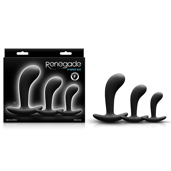 Renegade P Spot Kit Black Anal Plugs Set Of 3 Sizes