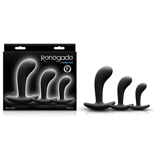 Renegade P Spot Kit Black Anal Plugs Set Of 3 Sizes