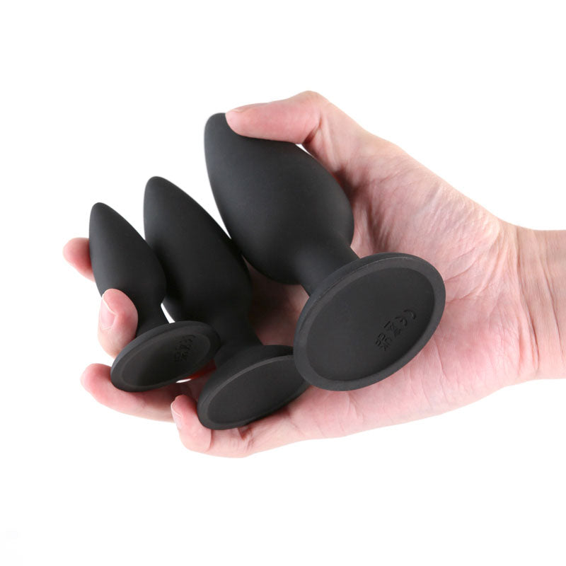 Renegade Triple Strike Kit Black Black Butt Plugs Set Of 3 Sizes