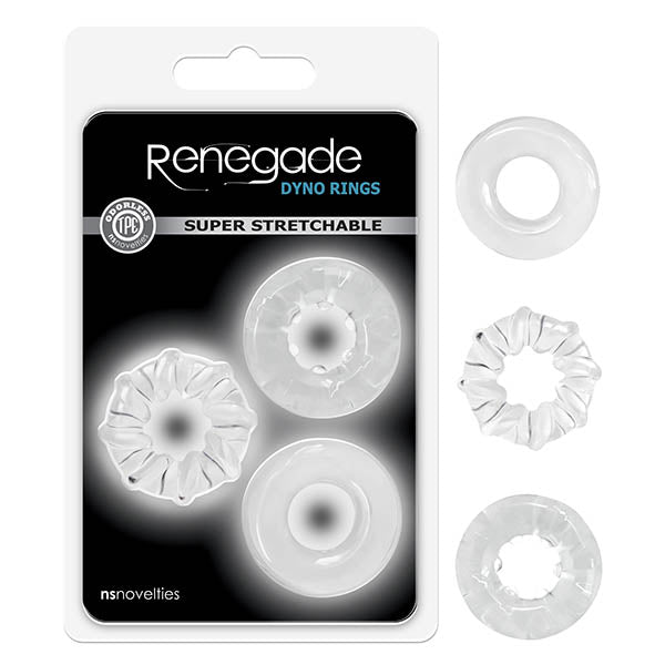 Renegade Dyno Rings Clear Cock Rings Set Of 3