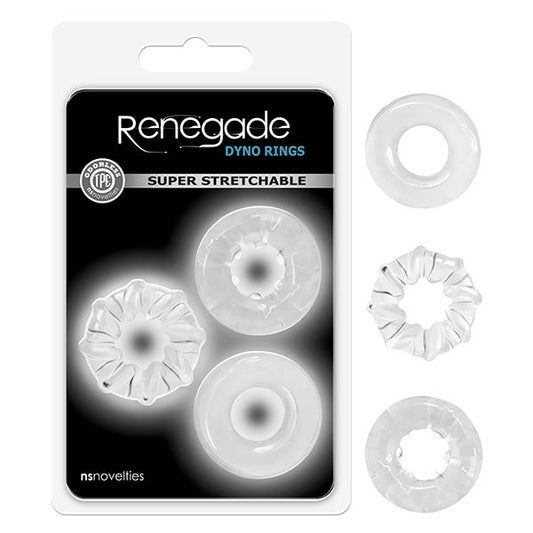 Renegade Dyno Rings Clear Cock Rings Set Of 3