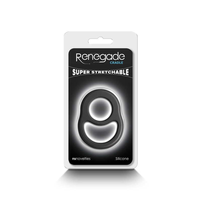 Renegade Cradle Black Black Cock & Balls Ring