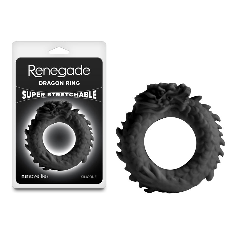 Renegade Dragon Ring Black Black Cock Ring